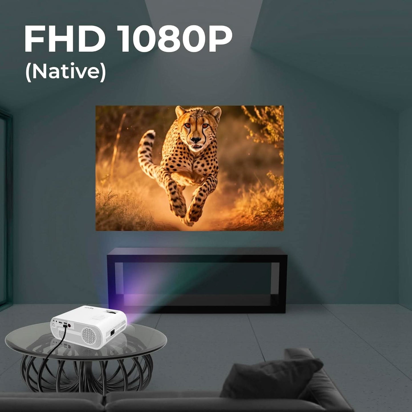 ZEBRONICS LP1000 LED FHD White Projector with 3300 Lumens Max