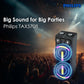 PHILIPS AUDIO NEWLY LAUNCHED TAX5708 BLUETOOTH PARTY SPEAKER, 400W MAX OUTPUT - DYNAMIC BASS BOOST & KARAOKE | GUITAR & MIC SUPPORT, MULTIPOINT CONNECTIVITY, PARTY LIGHTS & HANDLE WITH WHEELS (BLACK)