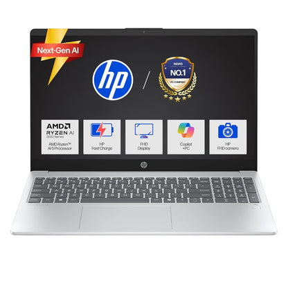 HP OMNIBOOK 3 15 FN0007AU [AI R5-340/16GB/512GB SSD/WIN11 HOME+MS24/15.6"/INTEGRATED GRAPHICS/1 YEAR(S)/SILVER]