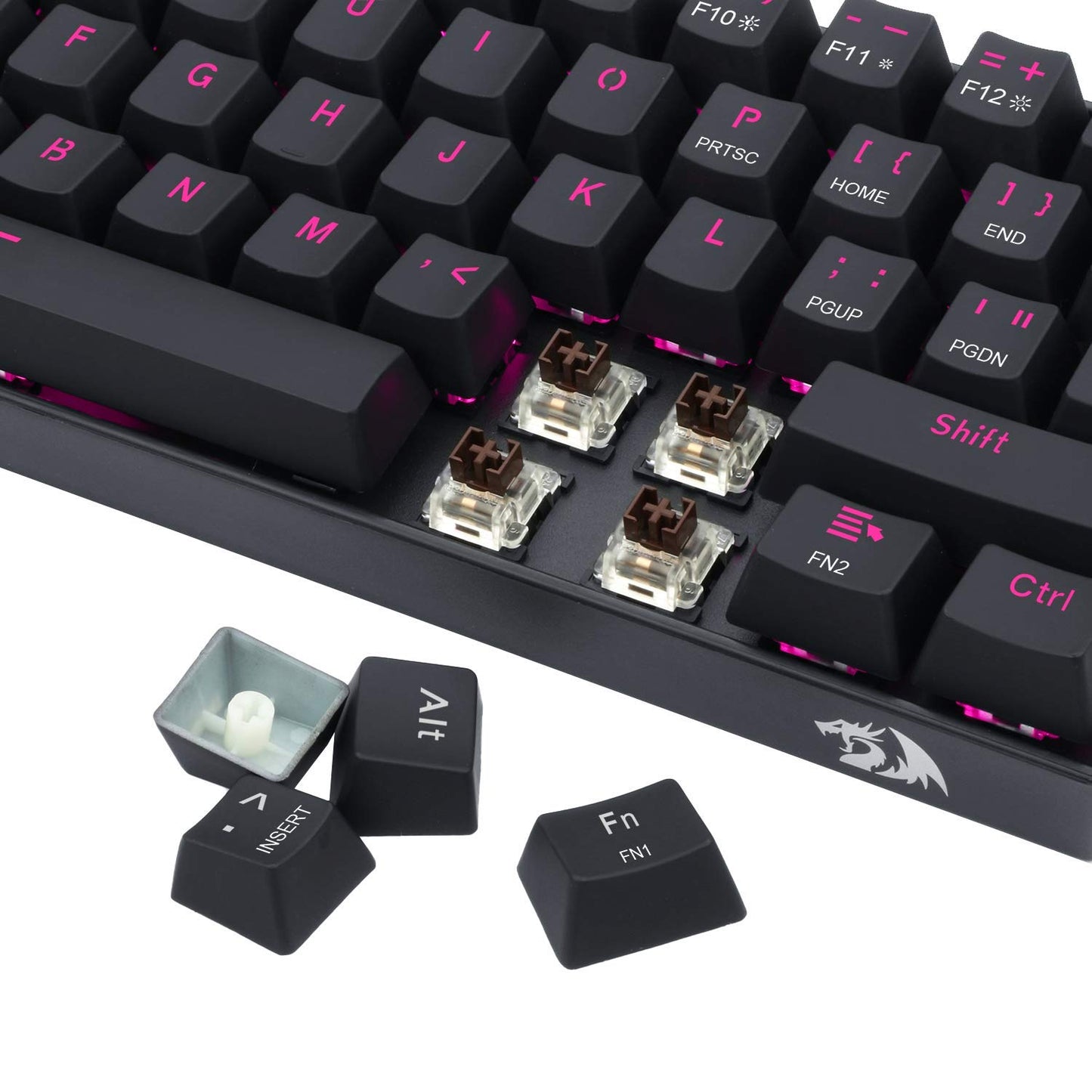 REDRAGON K630 PINK LED DRAGON BORN (BROWN SWITCH) KEYBOARD BLACK