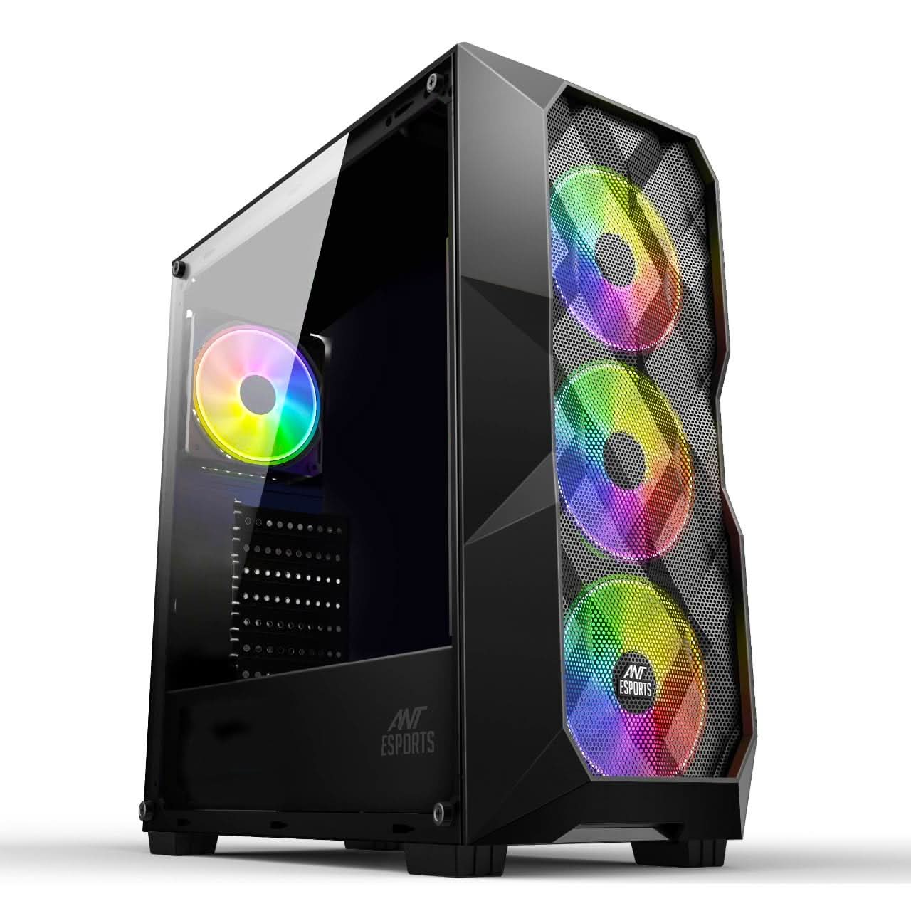 ANT ESPORTS ICE- 300 MESH MID-TOWER CABINET - BLACK