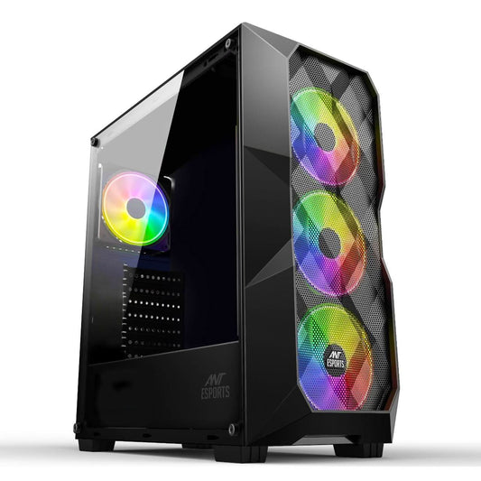 ANT ESPORTS ICE- 300 MESH MID-TOWER CABINET - BLACK