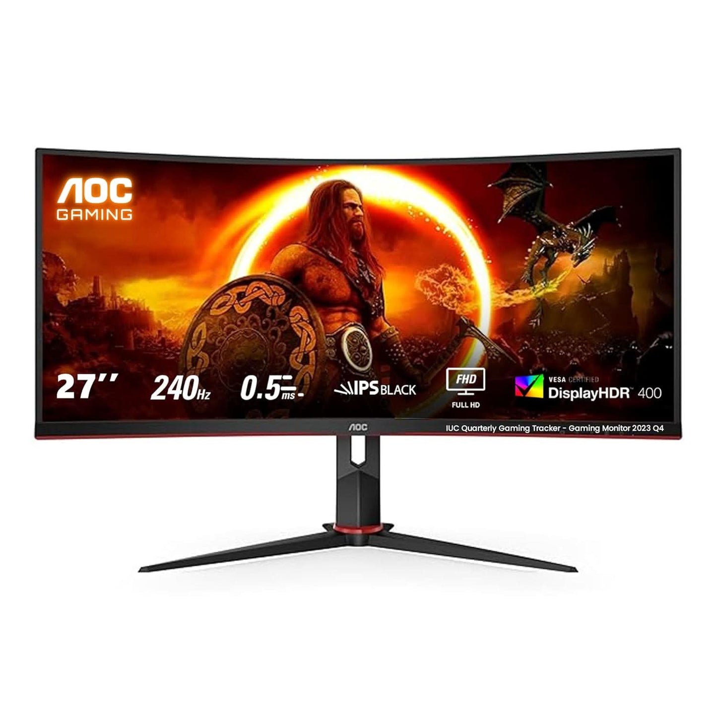 AOC 27 IPS, FHD 1920x1080, 240 Hz, 0.5ms, 350 cd/m², HDMI 2.0 x 2, DP 1.4 x 1, NTSC 102% / sRGB 115% with Hight Adjustable Stand, AMD Freesync Premium