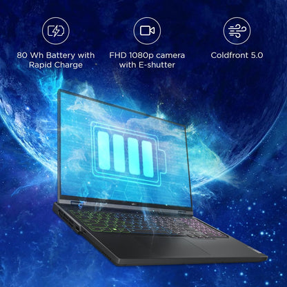 LENOVO LEGION PRO 5 AMD RYZEN 9 7945HX 16 INCH (40.64CM) WQXGA-IPS 240HZ 500NITS GAMING LAPTOP (32GB/1TB SSD/WIN 11/OFFICE 2021/NVIDIA RTX 4070 8GB/ALEXA/3 MONTH GAME PASS/ONYX GREY/2.5KG), 82WM00FFIN