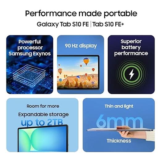 SAMSUNG GALAXY TAB S10FE 8GB RAM 128GB ROM WIFI and 5G