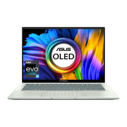 ASUS ZENBOOK 14 OLED (2022), 14" (35.56 CMS) 2.8K OLED 16:10 90HZ, INTEL CORE I5-1240P 12TH GEN, THIN AND LAPTOP (16GB/512GB SSD/IRIS XE GRAPHICS/WIN 11/OFFICE 2021/CELADON/1.39 KG), UX3402ZA-KM532WS