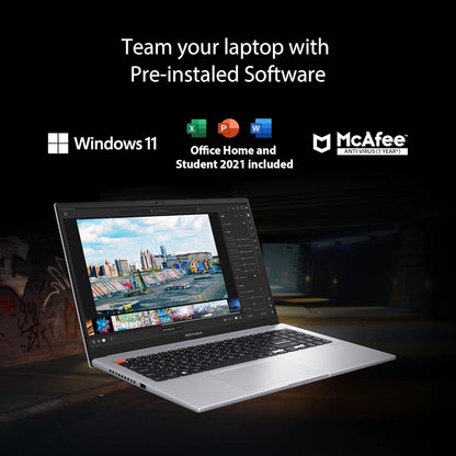 ASUS VIVOBOOK S15 OLED 2022, 15.6" 39.62 CM FHD OLED, INTEL CORE EVO I7-12700H 12TH GEN, THIN AND LIGHT LAPTOP (16GB/512GB SSD/IRIS XE GRAPHICS/WINDOWS 11/OFFICE 2021/GREY/1.8 KG), S3502ZA-L701WS