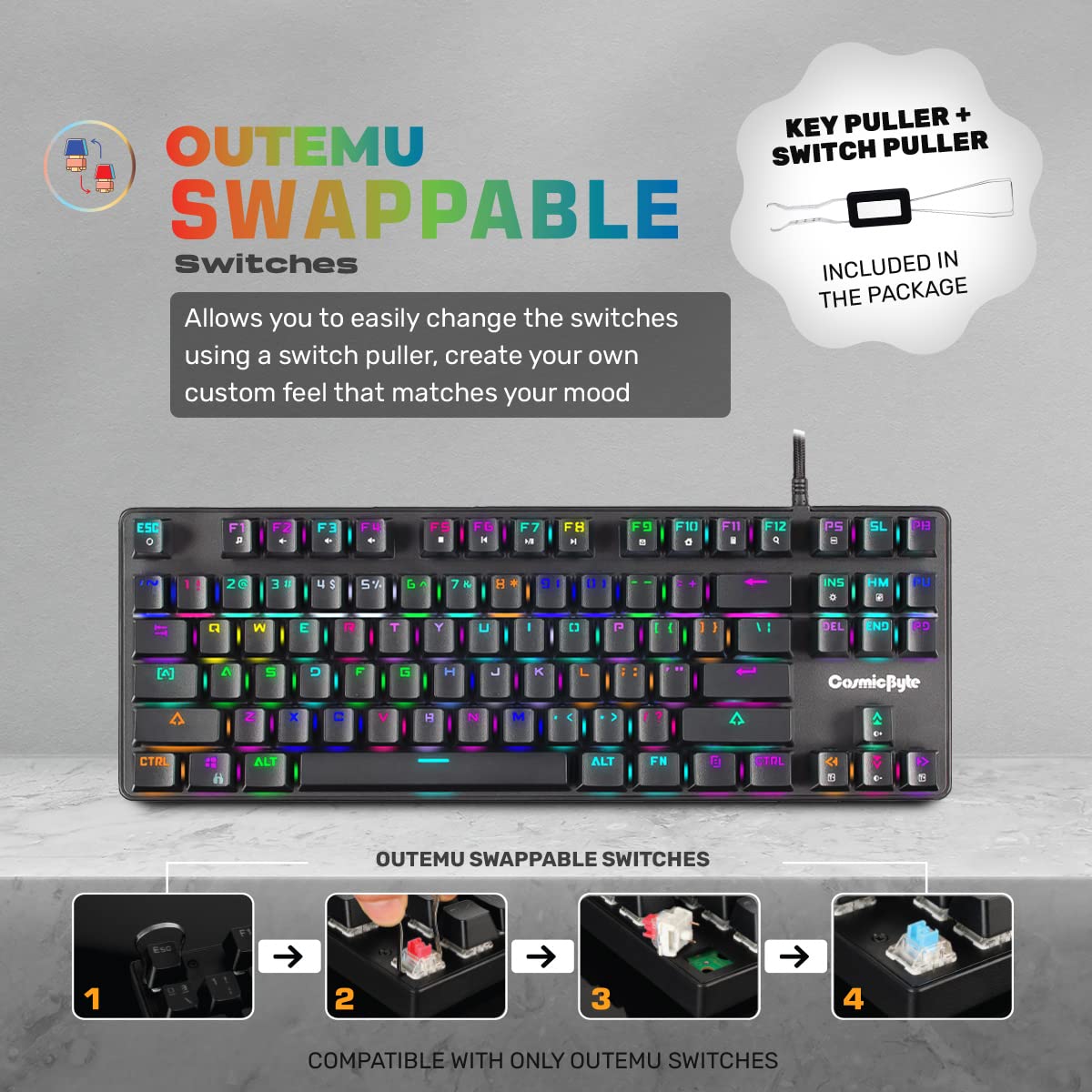 COSMIC BYTE CB-GK-18 FIREFLY GAMING KEYBOARD RGB RED SWITCH