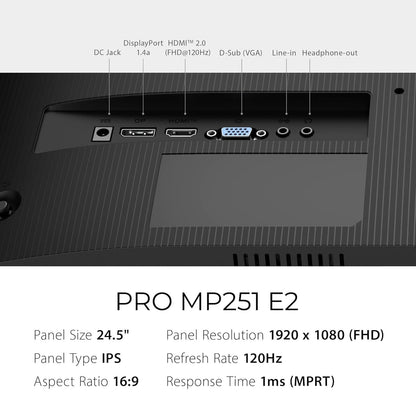 MSI PRO MP251 E2 24.5 Inch FHD, IPS Monitor