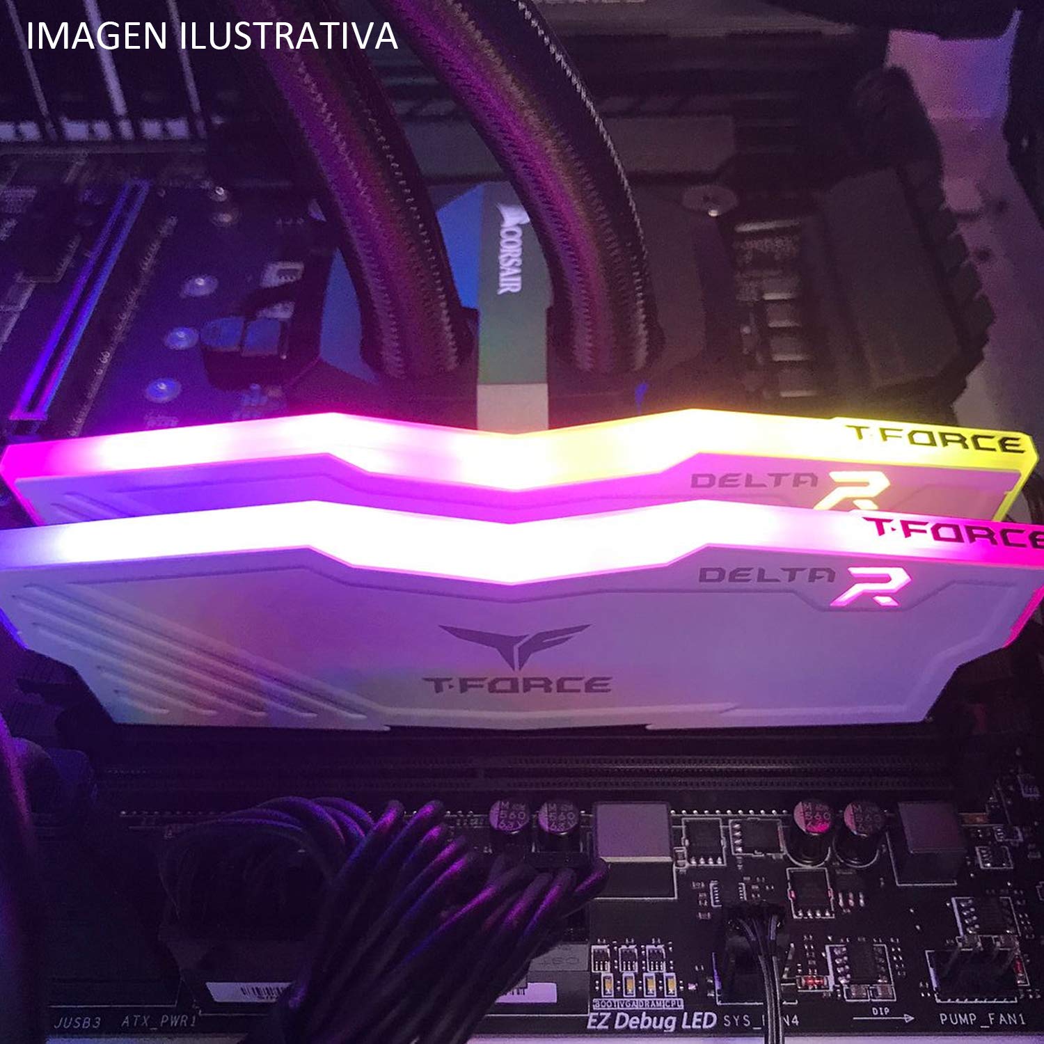 TEAMGROUP T-FORCE DELTA RGB 8GB (8GBX1) DDR4 3600MHZ WHITE DESKTOP RAM