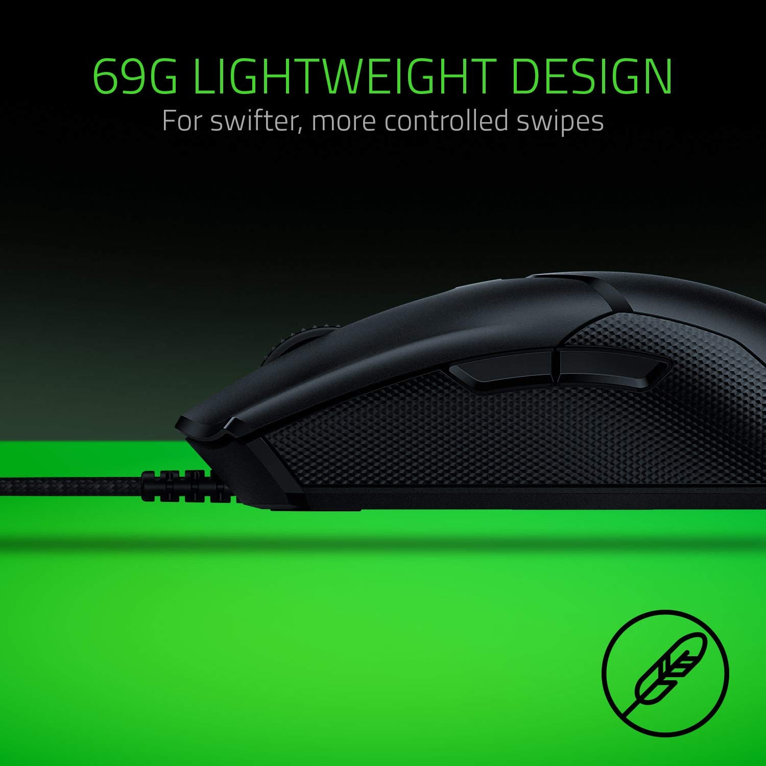 RAZER Viper Ultralight Wired Ambidextrous Gaming Mouse ( RZ01-02550100-R3M ) ( 120000DPI / 8 Macro Button ) ( Black )