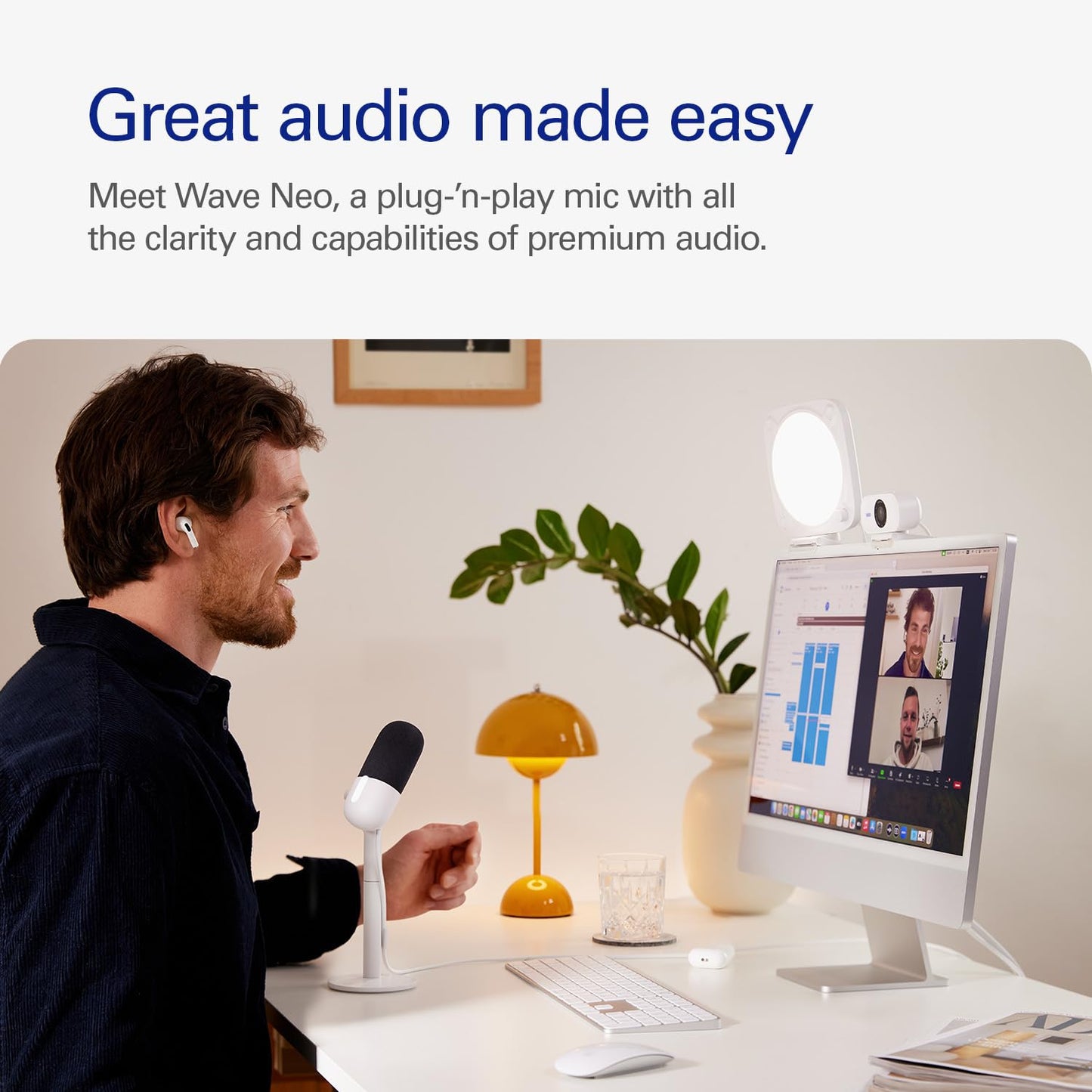 ELGATO WAVE NEO USB MICROPHONE FOR PC OR MAC, PLUG N PLAY 10MAI9901