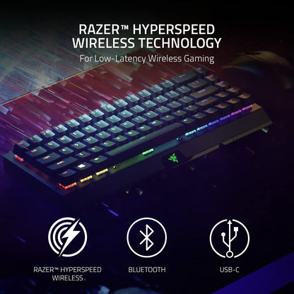 RAZER BLACKWIDOW V3 MINI HYPERSPEED - 65% WIRELESS MECHANICAL GAMING KEYBOARD (GREEN SWITCH) RZ03-03891400-R3M1