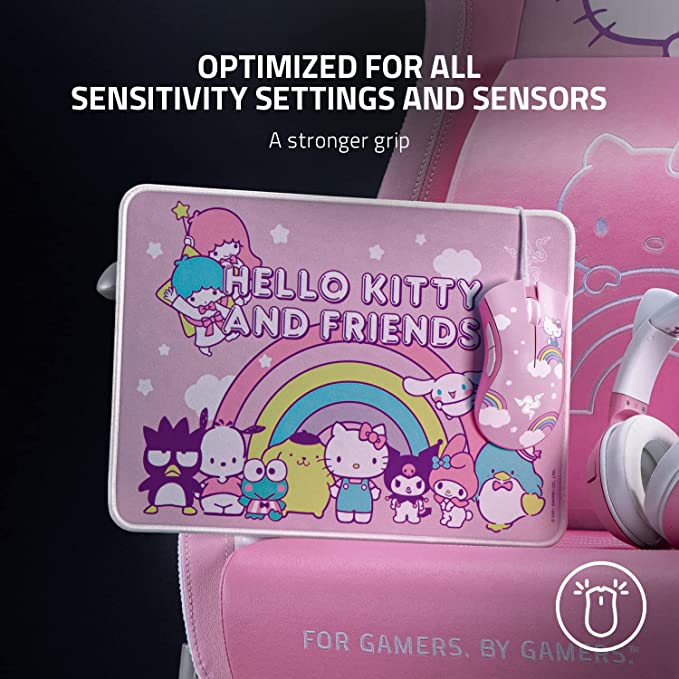 RAZER DeathAdder Essential Mouse Plus Goliathus Medium Wired Ergonomic Gaming Mouse ( RZ83-03850100-B3M1 ) ( 6400DPI / 5 Macro Button ) ( Hello Kitty And Friend Edition )
