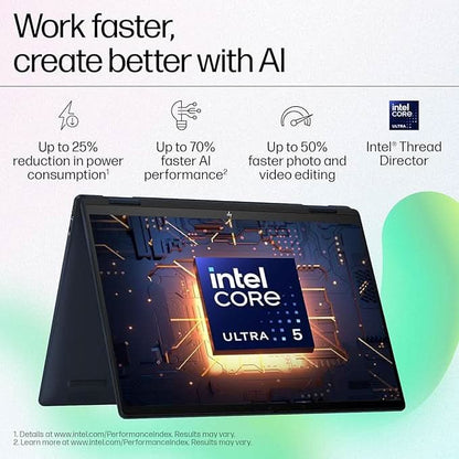 HP Envy x360 AI Laptop, Intel Core Ultra 5 125U, 12 TOPS, 16GB LPDDR5, 512GB SSD, (Win11, Office24, Blue, 1.44 kg) Touchscreen, 3K, OLED, 14-inch (35.6cm), Integrated graphics, 5MP IR camera, fc0178TU
