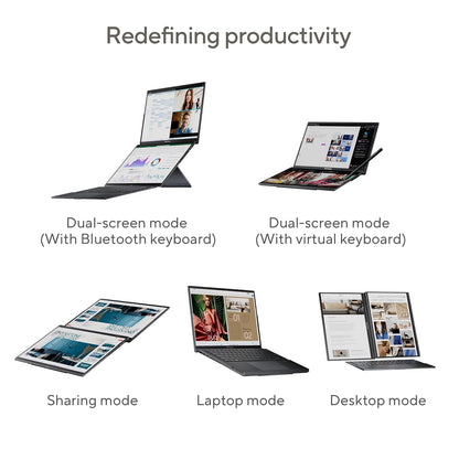 ASUS ZENBOOK DUO OLED (2024), 14" (35.56CM) FHD OLED TOUCH DISPLAY, INTEL CORE ULTRA 5 125H, BUILT-IN AI, DUAL SCREEN LAPTOP (16GB/1TB SSD/INTEL ARC GRAPHICS/WIN11/GRAY/1.65 KG), UX8406MA-QL551WS