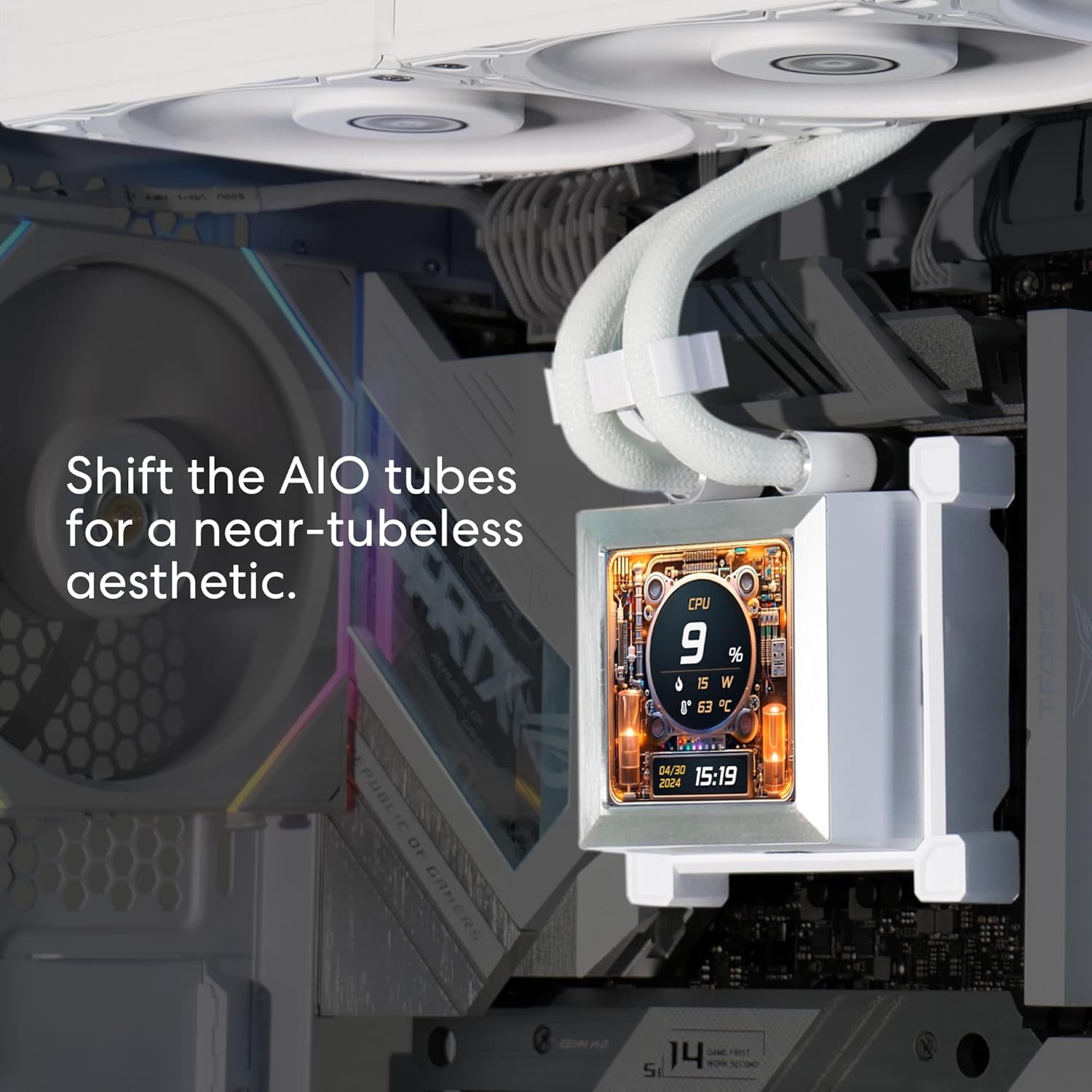 LIAN LI HYDROSHIFT LCD 360S LIQUID COOLER WITH HEATSINK- WHITE (G89.GHSLCD36SW.IN)