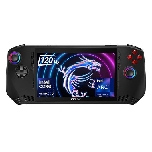 MSI CLAW, INTEL 1ST GEN. ULTRA 7 155H,BUILT-IN AI, 18CM FHD 120HZ HANDHELD GAMING CONSOLE(16GB/1TB NVME SSD/WINDOWS 11 HOME/INTEL ARC/BLACK/675G), A1M-217IN