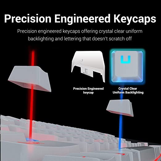 REDRAGON Kumara K552 Tenkeyless Wired Gaming Keyboard ( White ) (Blue Switch )