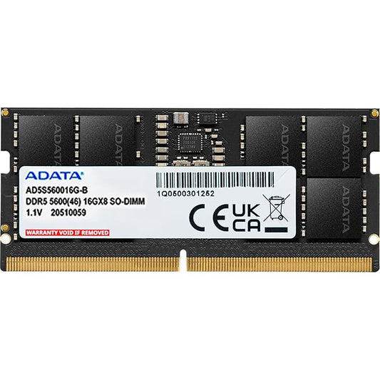 ADATA 16GB (1X16GB) 5600MHZ CL46 SO-DIMM DDR5 LAPTOP RAM (AD5S560016G-S)