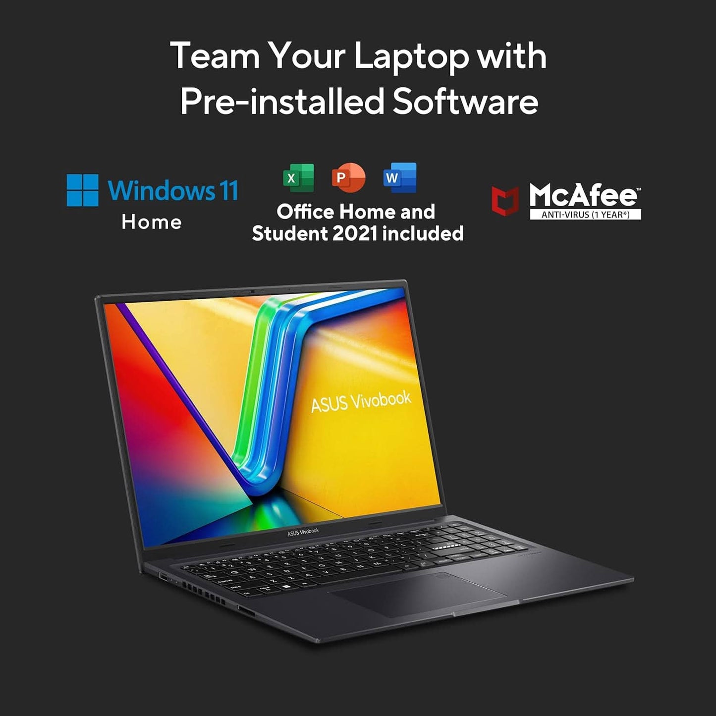 ASUS CREATOR SERIES VIVOBOOK 16X (2023), INTEL CORE I5-13500H 13TH GEN, 16 INCH (40.64 CM) FHD+, CREATOR/GAMING LAPTOP (16GB/512GB/4GB RTX 3050 /WIN11/OFFICE 2021/FP/BLACK/1.8 KG), K3605VC-MBN541WS
