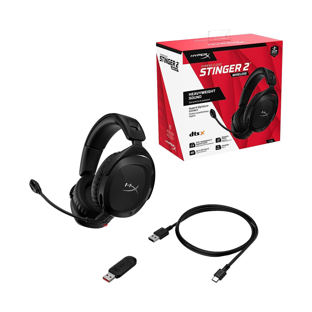 HYPERX Cloud Stinger 2 Wireless USB 7.1 Surround Gaming Headphone ( Black ) ( PC / PS5 / PS4 / Xbox )