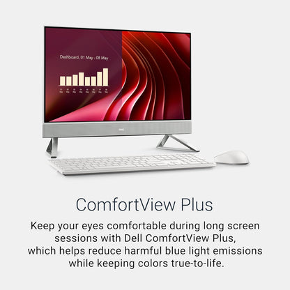 DELL 24 ALL-IN-ONE DESKTOP EC24250-23.8-INCH FHD TOUCH DISPLAY, INTEL CORE 5 PROCESSOR 120U, INTEL GRAPHICS, 16GB DDR5 RAM, 512GB SSD, WINDOWS 11 HOME WHITE