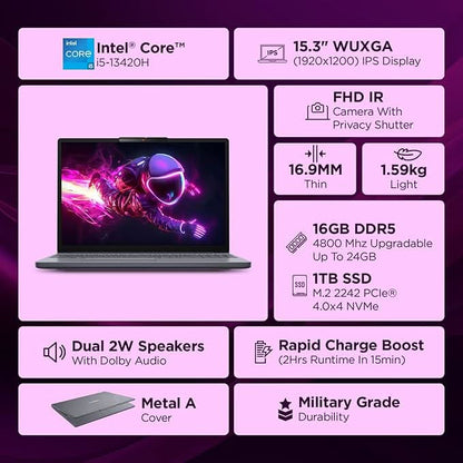 Lenovo Legion Pro 5 2025 Intel Core Ultra 9 275HX | NVIDIA RTX 5070 8GB (32GB RAM/1TB SSD/WQXGA OLED/165Hz/16 (40.6cm)/Windows 11/Office 2024+AI Now/Black/2.4Kg), 83F3007BIN AI Powered Gaming Laptop
