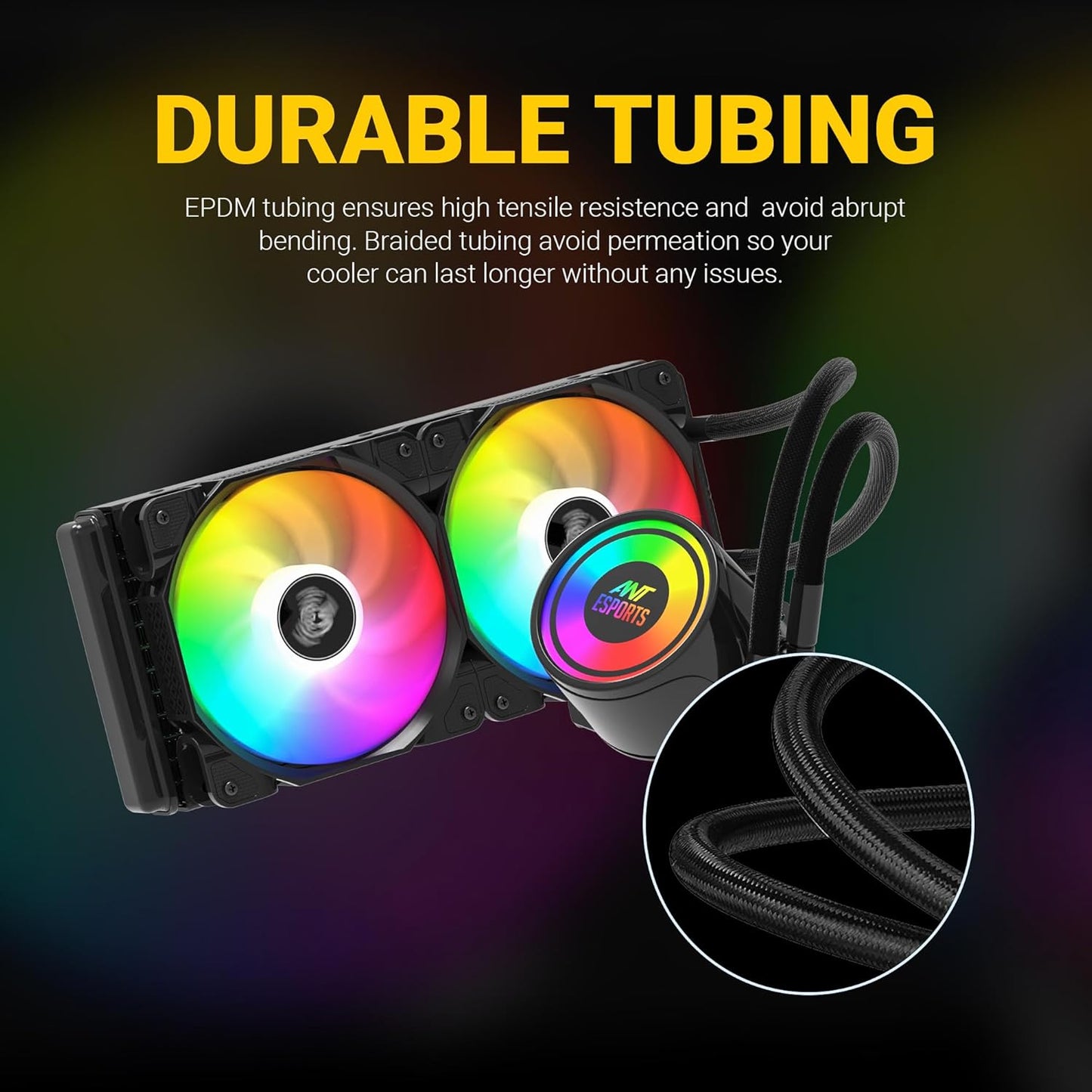 ANT ESPORTS ICE-240 ARGB 240MM AIO LIQUID COOLER BLACK