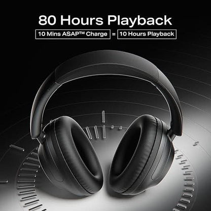 Boat New Launch Rockerz 650 Pro Bluetooth Over Ear Headphones with Mic (Iris Black)