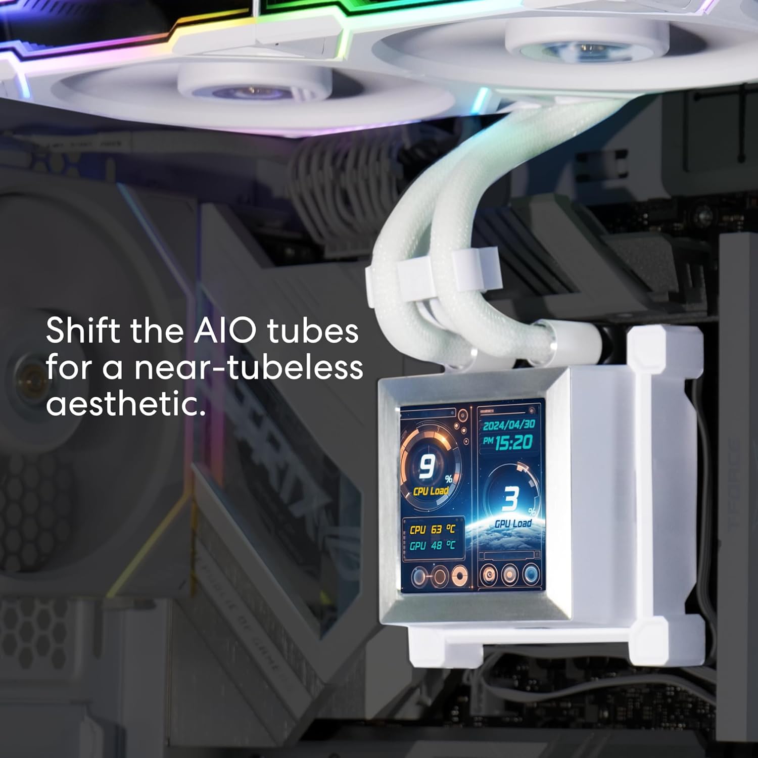 LIAN LI HYDROSHIFT LCD 360TL LIQUID CPU COOLER - WHITE