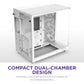 NZXT CHASSIS H6 FLOW RGB (2023) COMPACT DUAL- CHAMBER ATX CASE WITH RGB FANS - ALL WHITE- CC-H61FW-R1