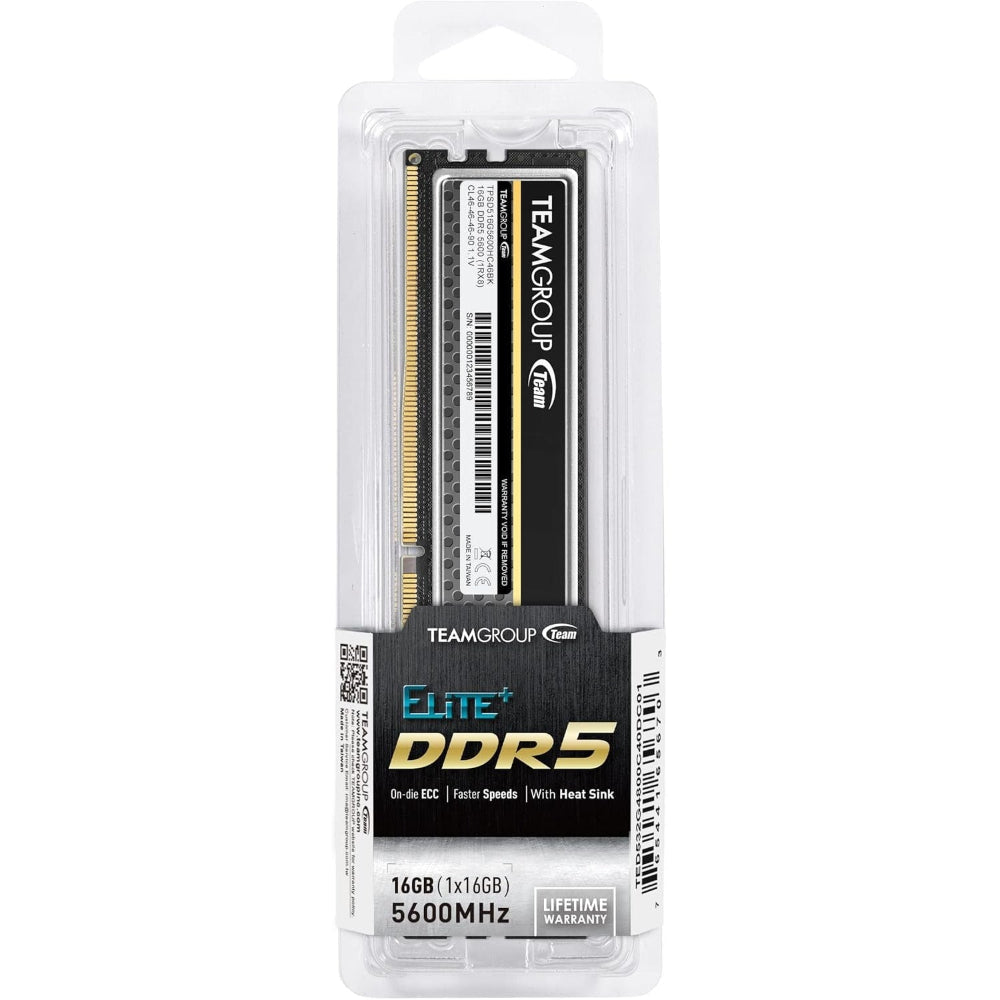 TEAMGROUP Elite Plus 16GB ( 16GB x 1 ) 5600MHz DDR5 Ram (Black) ( CL46 )