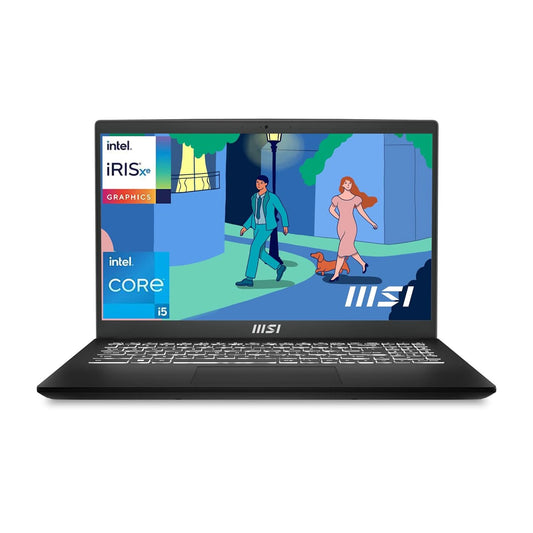 MSI MODERN 15, INTEL 12TH GEN. I5-1235U, 40CM FHD 60HZ LAPTOP(8GB/512GB NVME SSD/WINDOWS 11 HOME/MSO 2021/INTEL IRIS XE GRAPHICS/CLASSIC BLACK/1.7KG), B12MO-1051IN