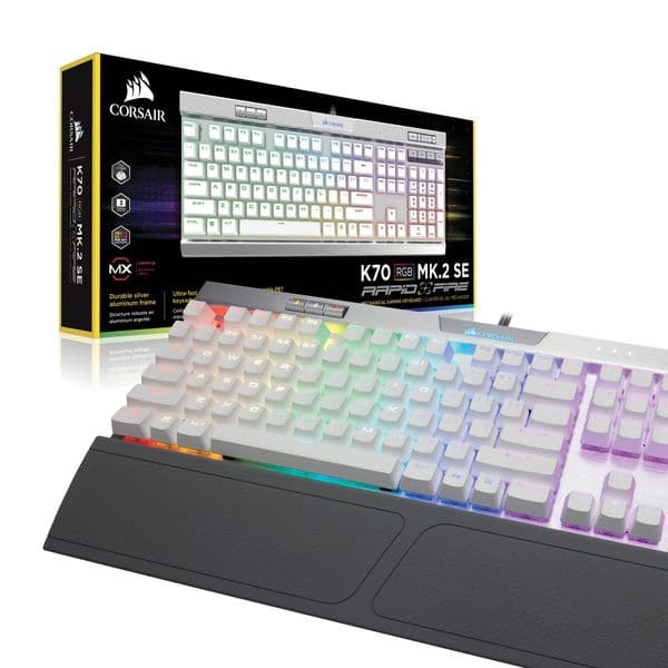 CORSAIR K70 MK.2 SE Full Size Mechanical Wired Gaming Keyboard ( White ) ( Cherry MX Speed Switch ) ( CH-9109114-NA )
