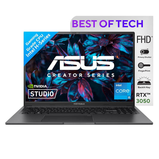 ASUS CREATOR SERIES VIVOBOOK 16X (2023), INTEL CORE I5-13500H 13TH GEN, 16 INCH (40.64 CM) FHD+, CREATOR/GAMING LAPTOP (16GB/512GB/4GB RTX 3050 /WIN11/OFFICE 2021/FP/BLACK/1.8 KG), K3605VC-MBN541WS