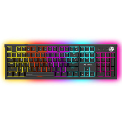 ANT ESPORTS MK1850 MECHANICAL WIRED GAMING KEYBOARD RED SWITCH HOT-SWAP MECH KEYBOARD - BLACK
