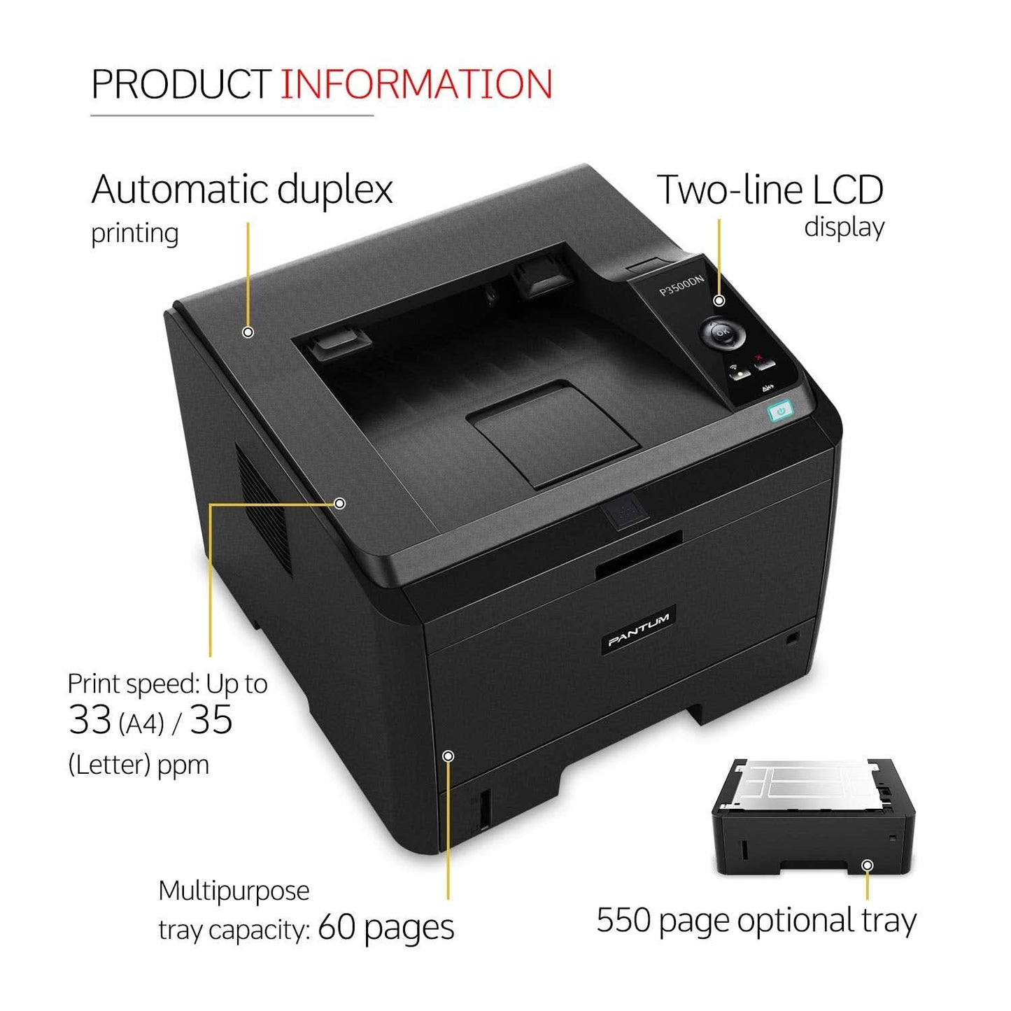 PANTUM P3500DN SINGLE FUNCTION LASER PRINTER