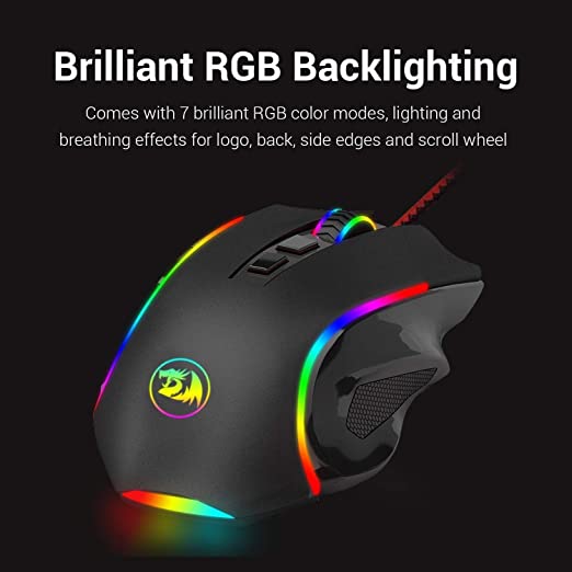 REDRAGON Griffin M607 Wired Ergonomic Gaming Mouse ( GRIFFIN M607 ) ( 7200DPI ) ( 8 Macro Button ) ( Black )