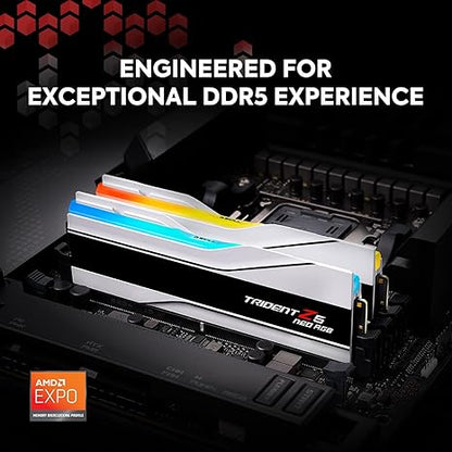 GSKILL TRIDENT Z5 NEO RGB 64GB (32GBX2) DDR5 6000MHZ DESKTOP RAM (WHITE) CL36