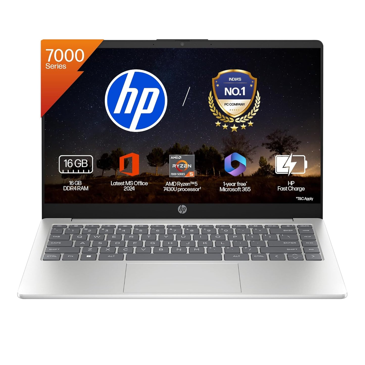 HP 15 FC0389AU [R5-7430U/16GB/512GB SSD/WIN11 HOME+MS24/15.6"/INTEGRATED GRAPHICS/1 YEAR(S)/SILVER]