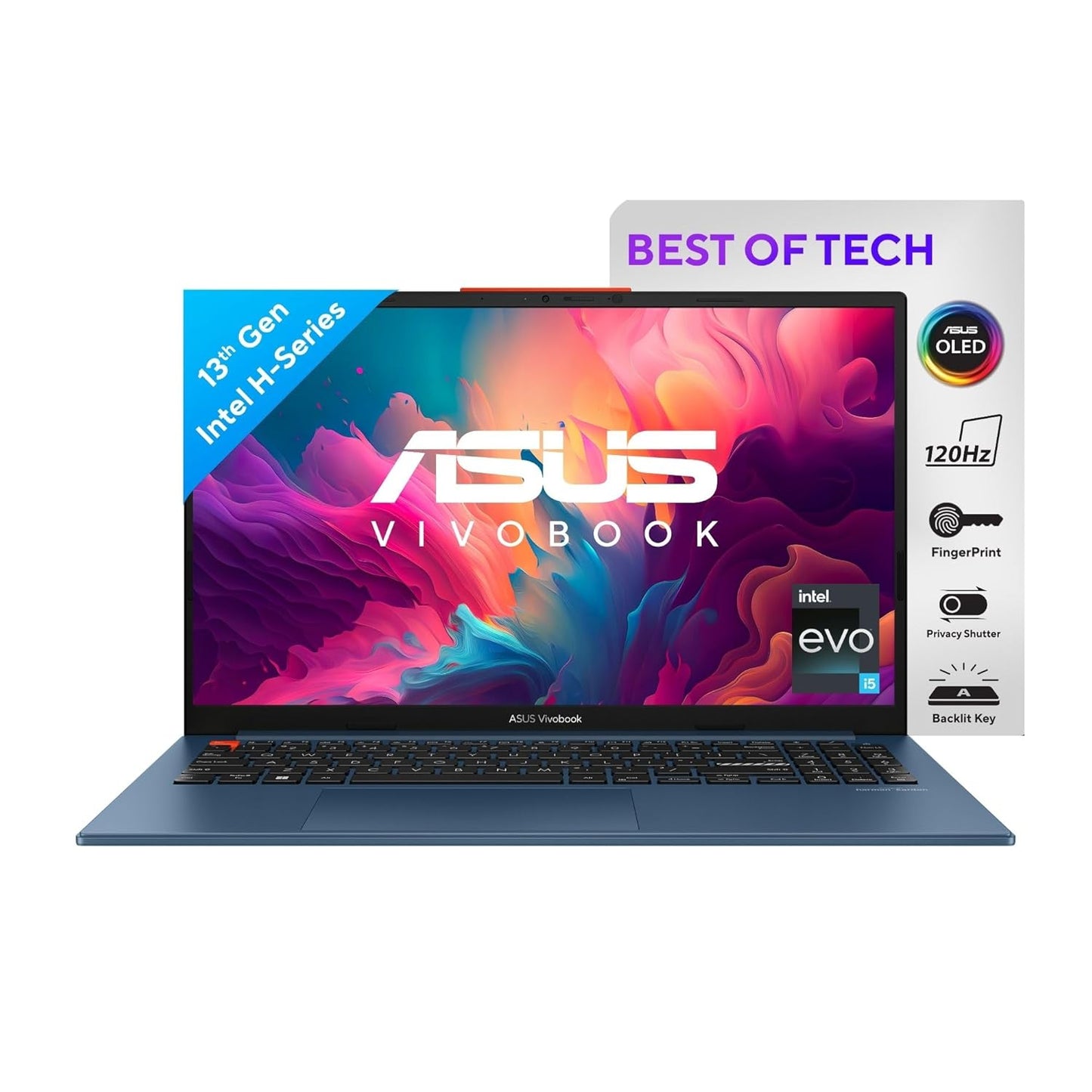 ASUS VIVOBOOK S 15 OLED INTEL CORE I5-13500H EVO / 16GB LPDDR5 / 512GB PCIE 4.0 SSD / 15.6-INCH / 2.8K (2880 X 1620) OLED 16:9 /SOLAR BLUE / FINGERPRINT / BACKLIT KB / WIN 11 HOME / MS OFFICE LAPTOP S5504VA-MA541WS