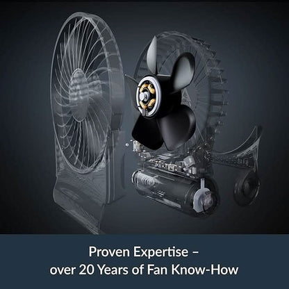ARCTIC Summair 2Go (Black) - Rechargeable Powerful Handheld Fan