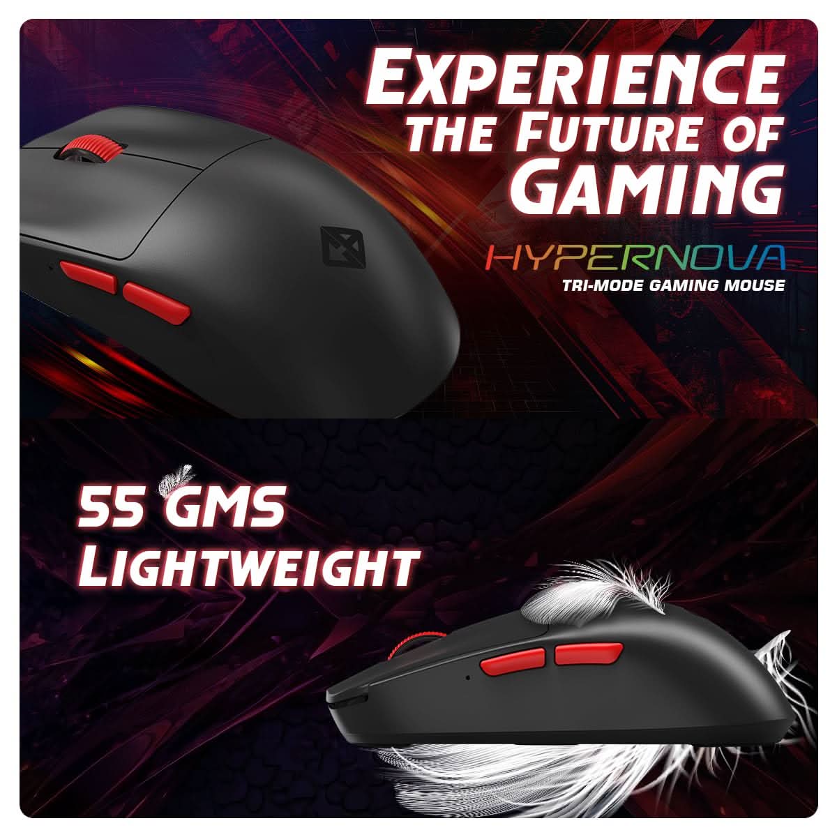 COSMIC BYTE HYPERNOVA TRI-MODE GAMING MOUSE WIRELESS (BLACK)