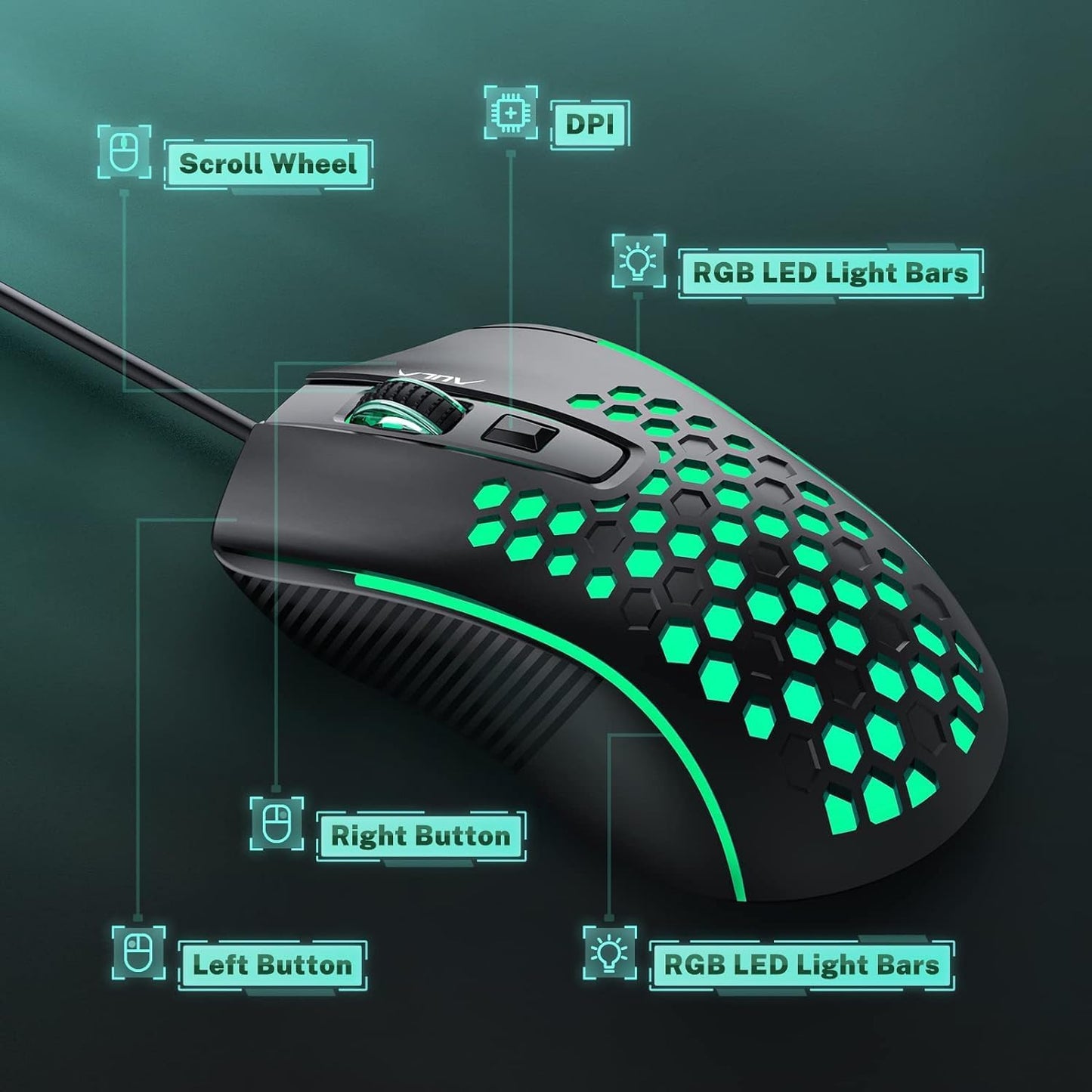 AULA S11 BLACK GAMING MOUSE BLACK