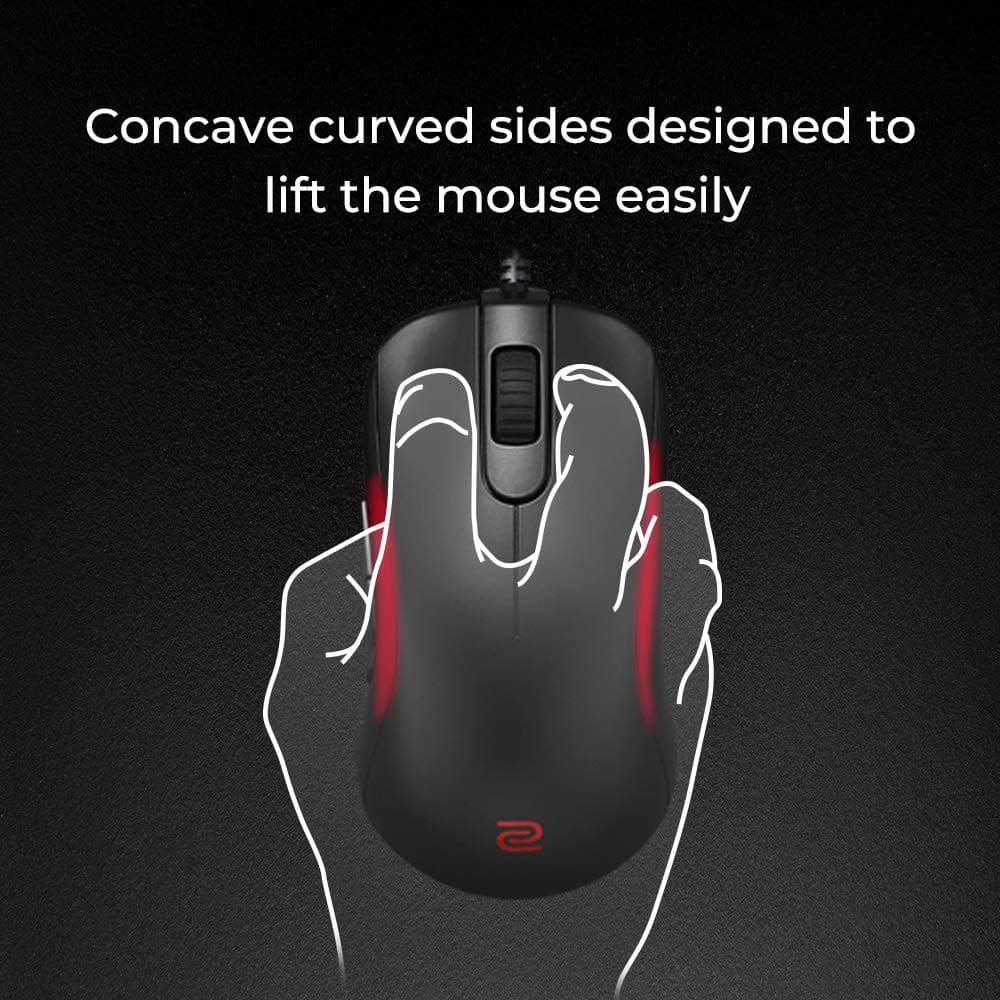 BENQ Zowie S2 Wired Ambidextrous Gaming Mouse ( S2-BLACK ) ( 3200DPI / 5 Macro Buttons ) ( Matte Black )