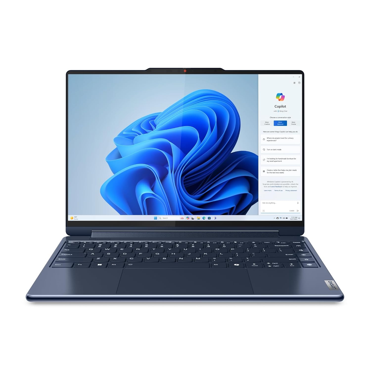 LENOVO YOGA 9 INTEL EVO CORE ULTRA 7 155H BUILT-IN AI 14 INCH(35.5CM) 2.8K OLED 400NITS 2-IN-1 LAPTOP (32GB/1TB SSD/WIN 11/OFFICE 21/DIGITAL PEN/5.0MP+IR CAMERA/3 MON. GAME PASS/BLUE/1.5KG), 83AC001LIN