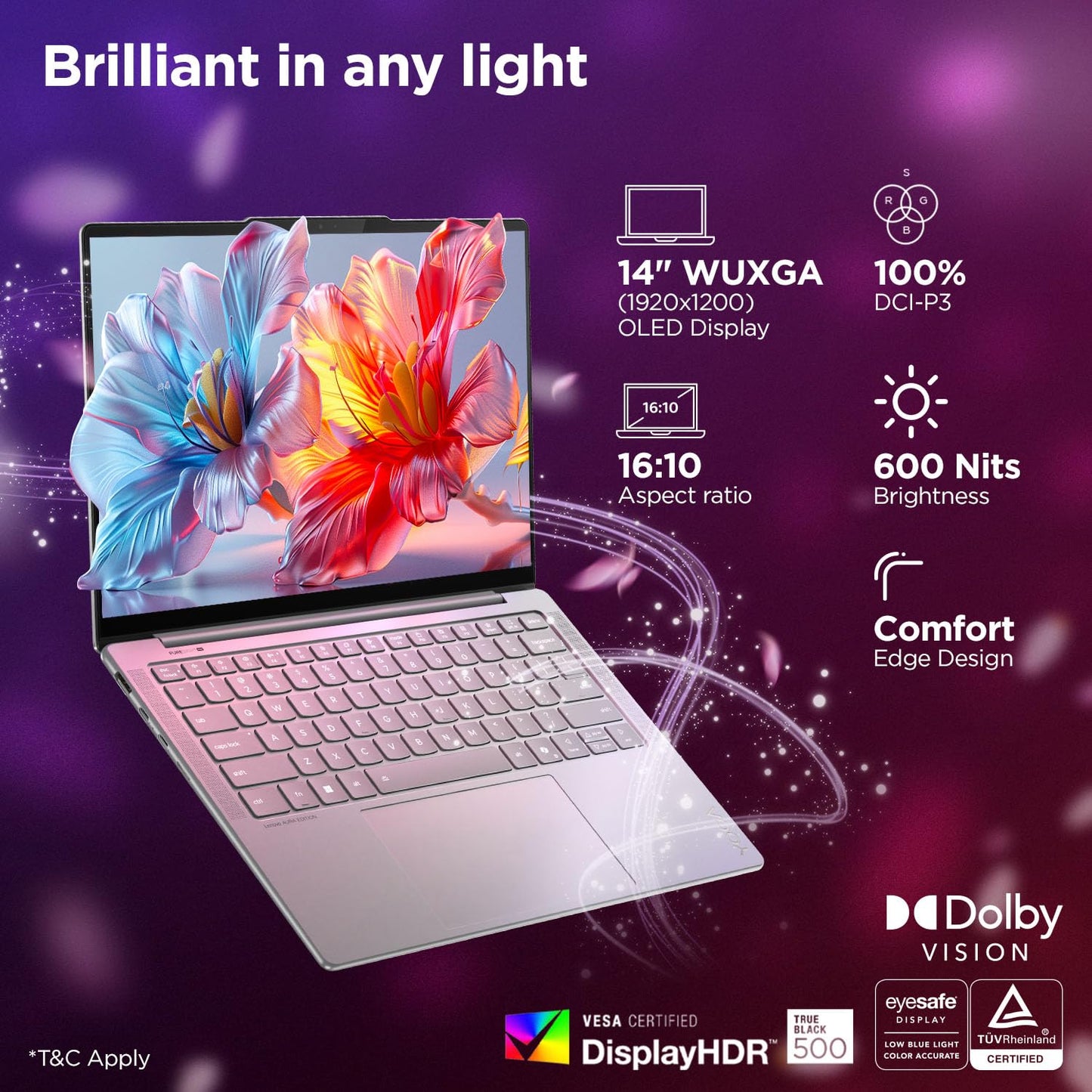 LENOVO YOGA SLIM 7 AURA EDITION INTEL CORE ULTRA 5 228V,COPILOT+ AI PC(32GB RAM/1TB SSD/14(35.5CM) WUXGA OLED AI NOW/40 TOPS/WINDOWS 11/OFFICE HOME 2024/1YR ADP/GREY/1.19KG), 83JX001LIN AI LAPTOP