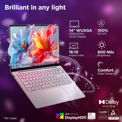 LENOVO YOGA SLIM 7 AURA EDITION INTEL CORE ULTRA 5 226V,COPILOT+ AI PC(16GB RAM/1TB SSD/14(35.5CM)/WUXGA OLED/40 TOPS/WINDOWS 11/OFFICE HOME 2024/1YR ADP FREE/GREY/1.19KG), 83JX005FIN AI LAPTOP