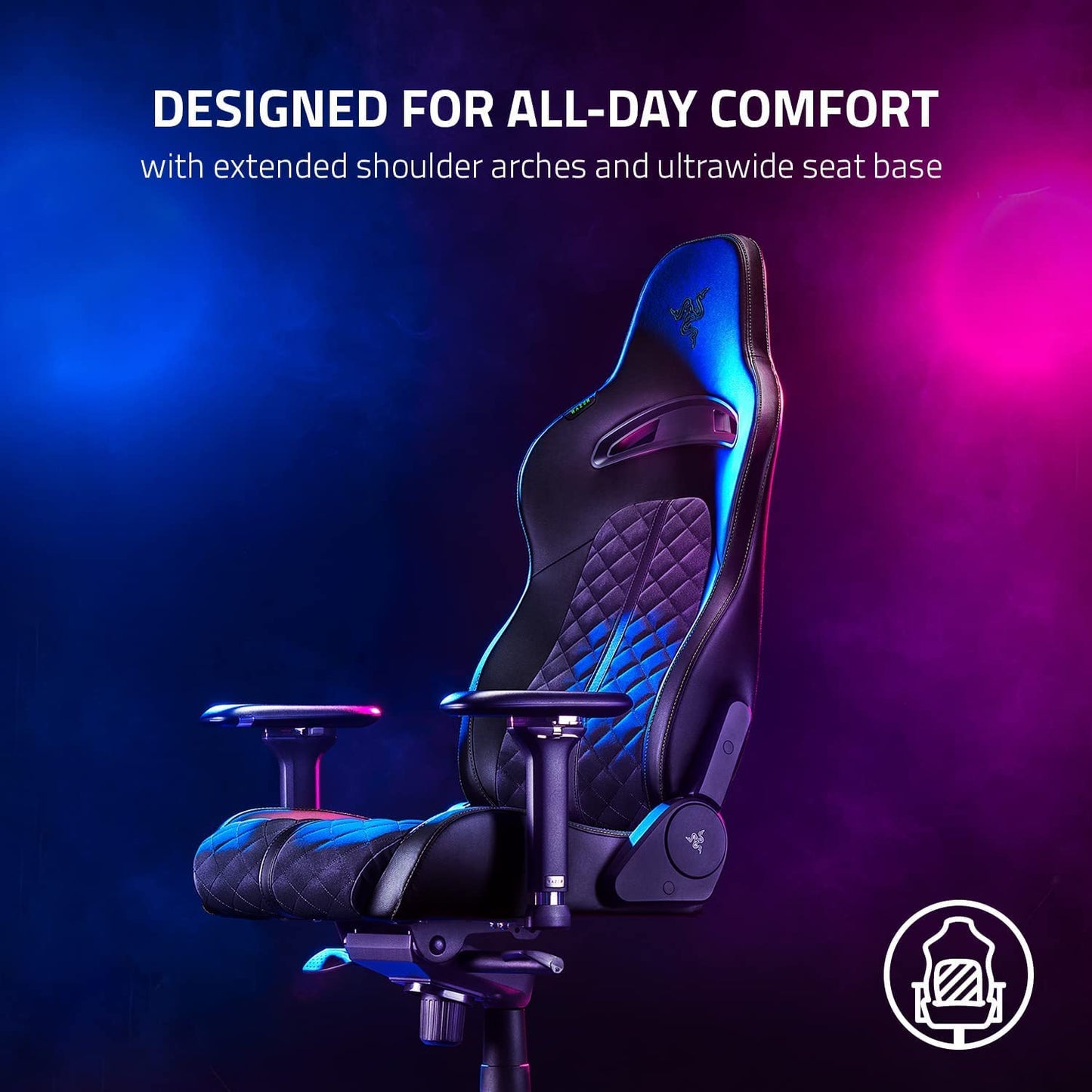 RAZER ENKI - BLACK - GAMING CHAIR FOR ALL-DAY GAMING COMFORT - NASA + AP RZ38-03720300-R3U1